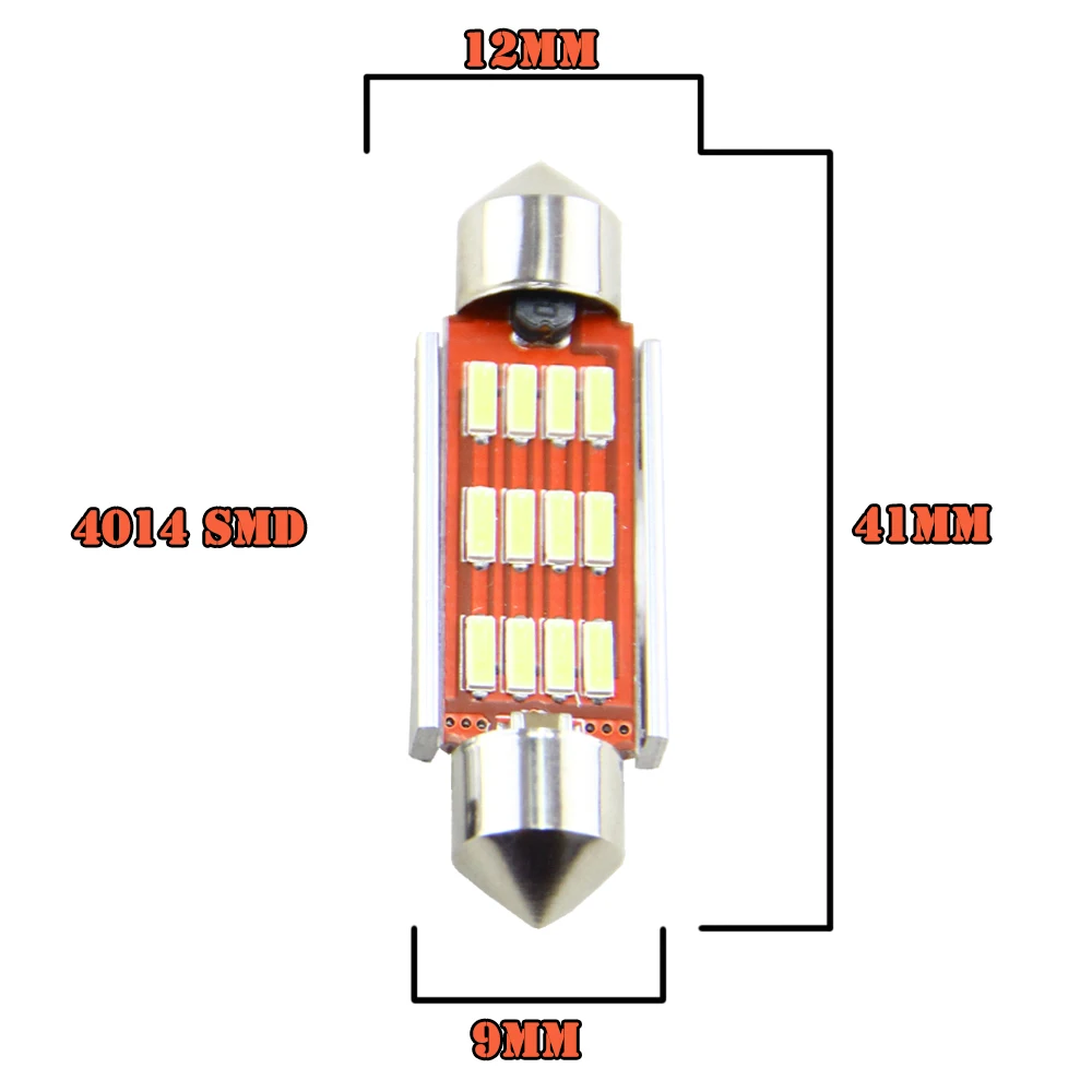 Сменная лампочка Festoon C5W 12 SMD LED 31 мм 36 39 41 4014SMD автомобильный внутренний купол лампа