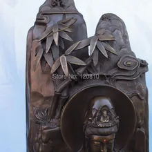 25 Медь Бронза Сидеть Горы Гуань-инь Гуаньинь Бодхисаттвы Статуя Будды