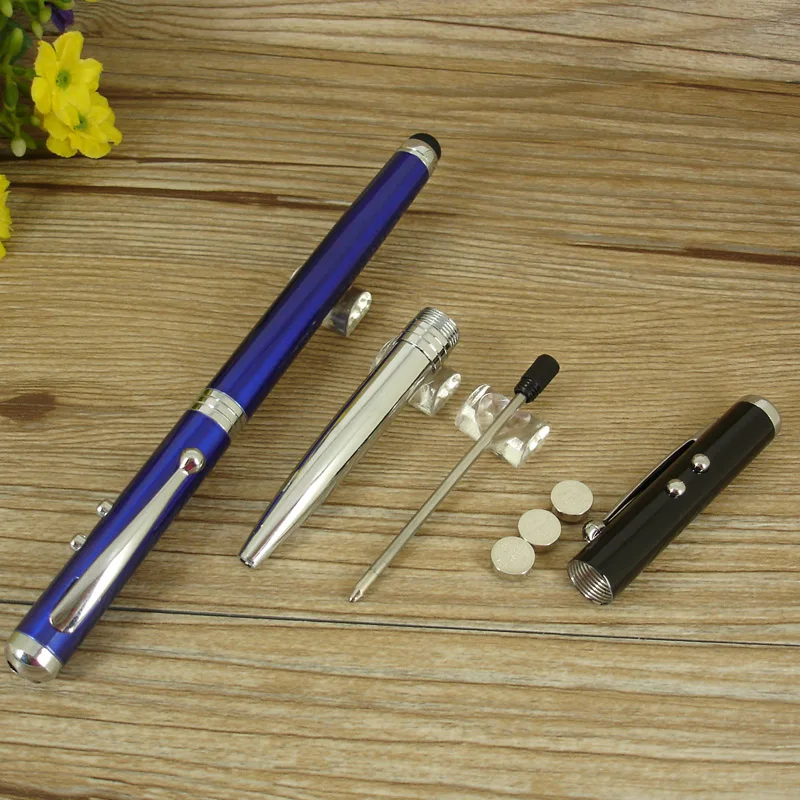 ACMECN Simple & Useful 4 in 1 Multifunction Ballpoint Pen with Touch Scrween stylus for IPhone and LED light for Christmas Gifts