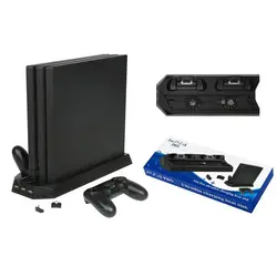 Для PS4 PRO охлаждающий вентилятор вертикальное Зарядное устройство Док-станция двойной контроллер зарядная станция для Playstation 4 PS 4 Pro