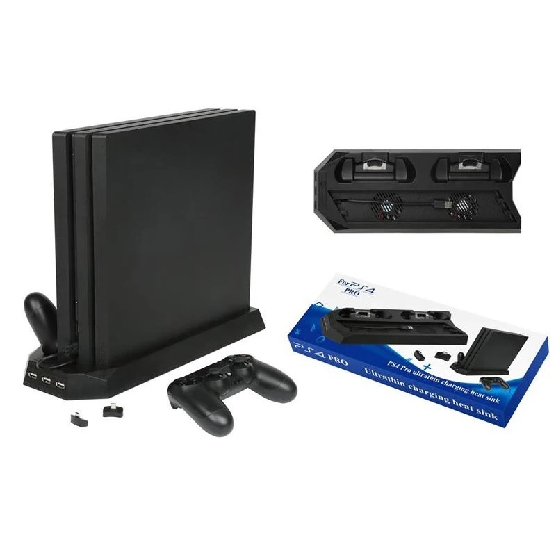 

For PS4 PRO Cooling Fan Vertical Charger Dock Dual Controller Charging Station for Playstation 4 PS 4 Pro Accessories