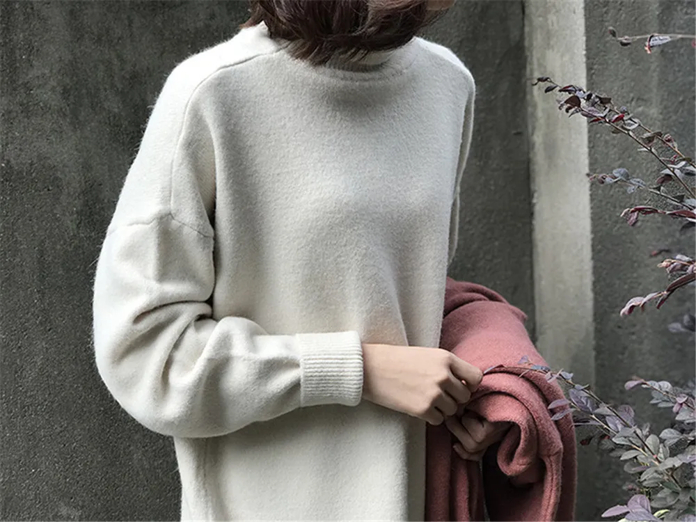 Warm turtleneck Women Long Sweater Dress 2018 Thick Winter dresses Robe female slim bodycon knitted Long Pullover dresses (22)