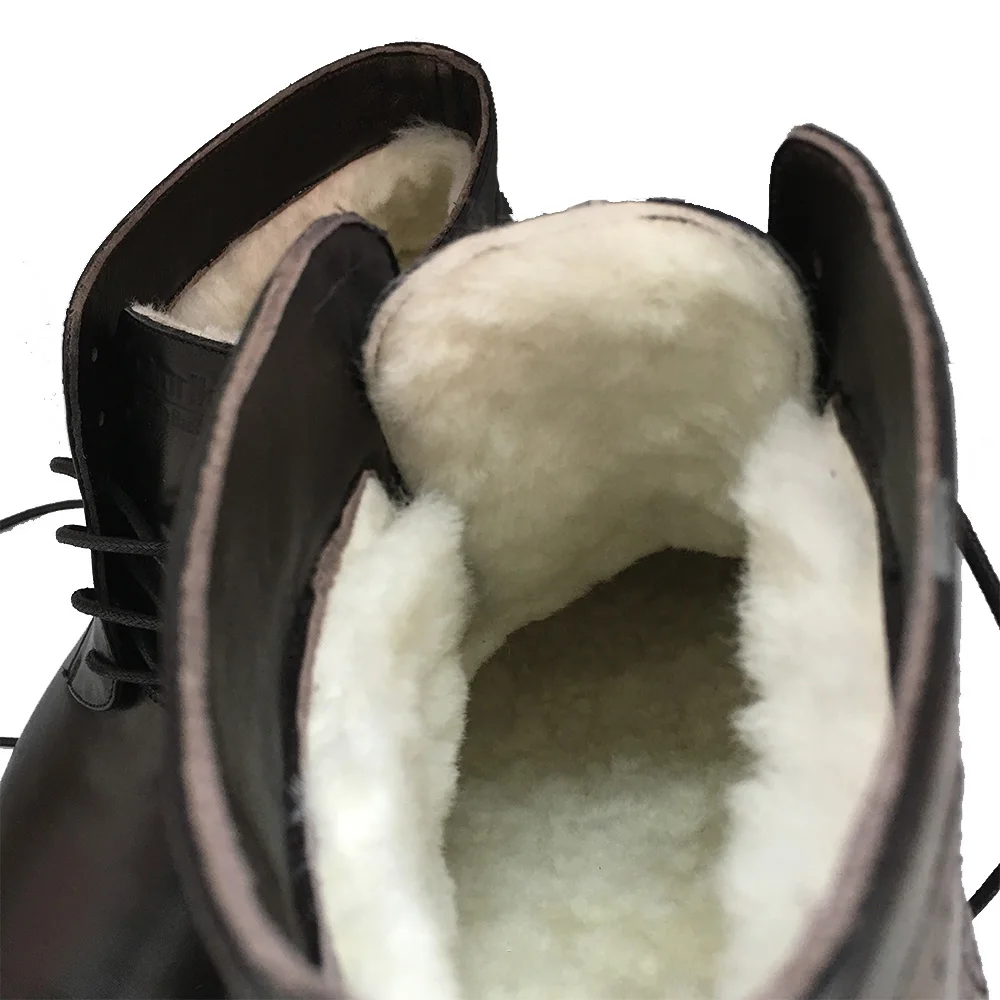 Grueso Beige Nieve Hombre A Tobillo Invierno Lana Importados Negro De 45 Sipriks Wool Botas Negro Goodyear Have Natural Cuero Para Cálido not Hombres Medida zqWST7