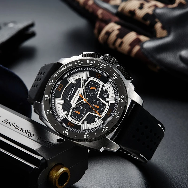  MEGIR Brand Sport Watch Men Relogio Masculino Fashion Silicone Quartz Wrist Watches Clock Men Milit