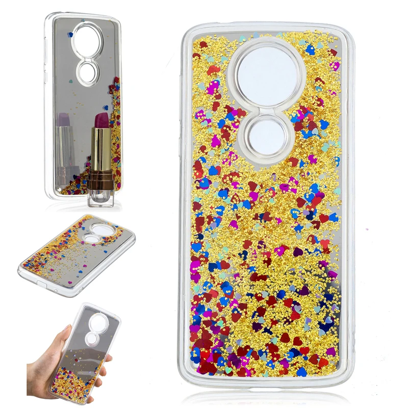 

Mirror 2 in 1 TPU+PC Plating Glitter Quicksand Phone Silicone Case Cover Shell Coque Fundas for Motorola X4 2017 E4 E5 Plus EU