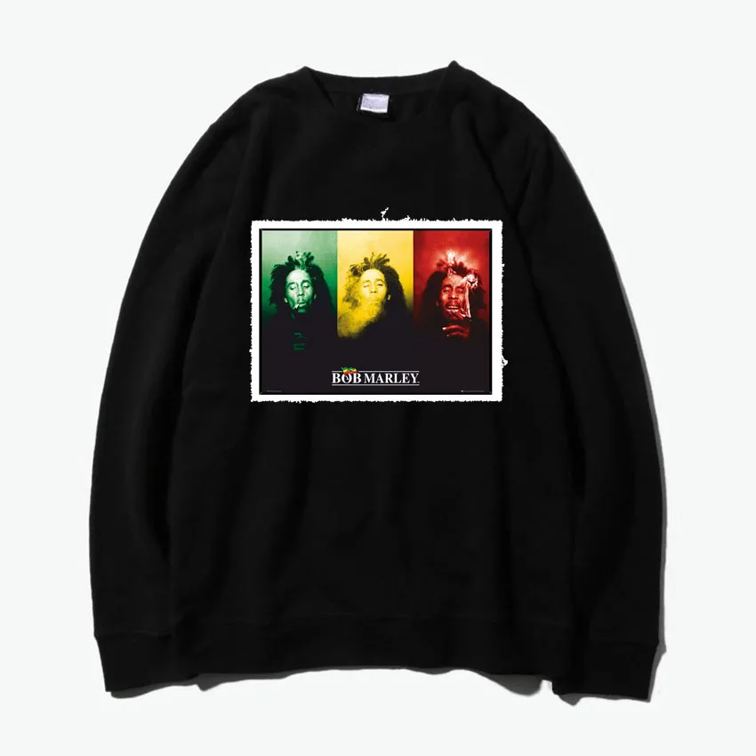 

bob marley catch a fire reggae fashion patchwork design o neck sweatshirt