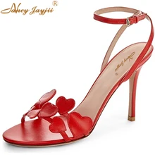 Nancyjayjii/женские босоножки на высоком каблуке из искусственной кожи с открытым носком, украшенные в форме сердца повседневная обувь для женщин размер 4-16