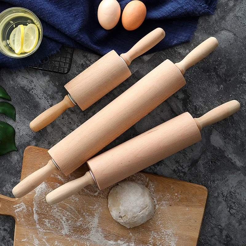 Solid wood rolling stick Roller press stick Painless dumpling skin rolling Large hammer baking tool