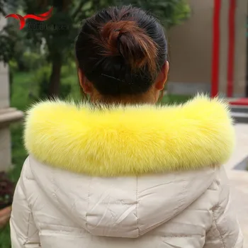 

Women 100% fox fur collar real raccoon furry fashion warm coat collar winter new female shawl luxury ladies scarfs long hot sale