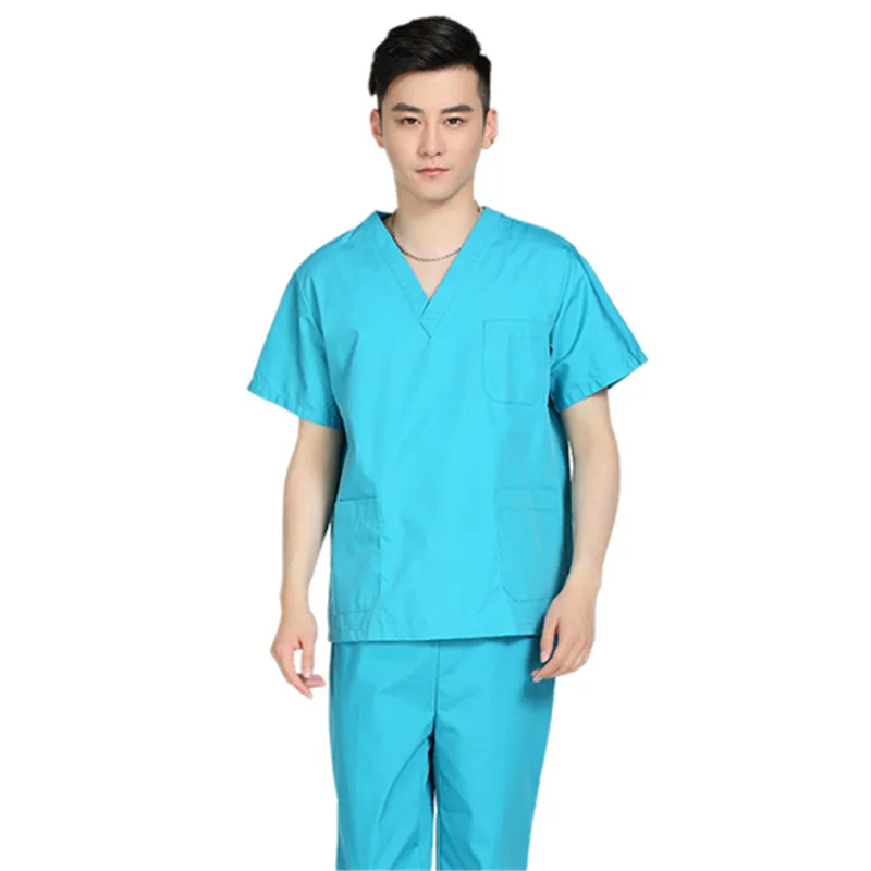New Men Medical Scrub Sets Hospital Doctor Uniforms Dental Clinic