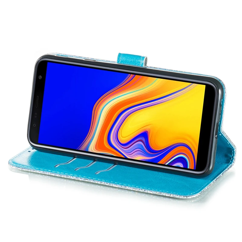 Для samsung Galaxy J4 чехол 3D кожа флип Бумажник Обложка для Etui samsung Galaxy J4 J 4 плюс J4+ чехол с держателем карты