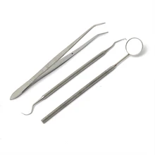 Полезные 3 шт. медицинский класс из нержавеющей стали стоматологические инструменты рот зеркало зонд плоскогубцы Пинцет чистка зубов гигиенические наборы