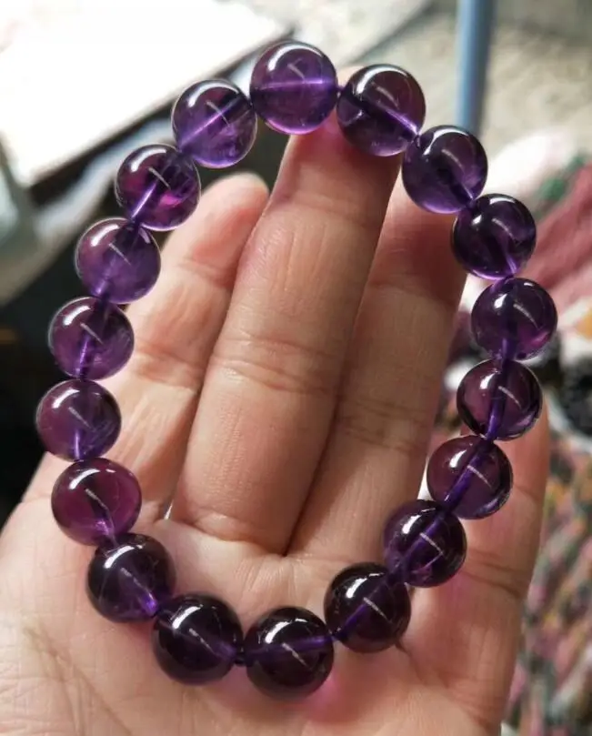 

Free Shipping AAA 100% Natural 10mm Purple crystal Bracelet