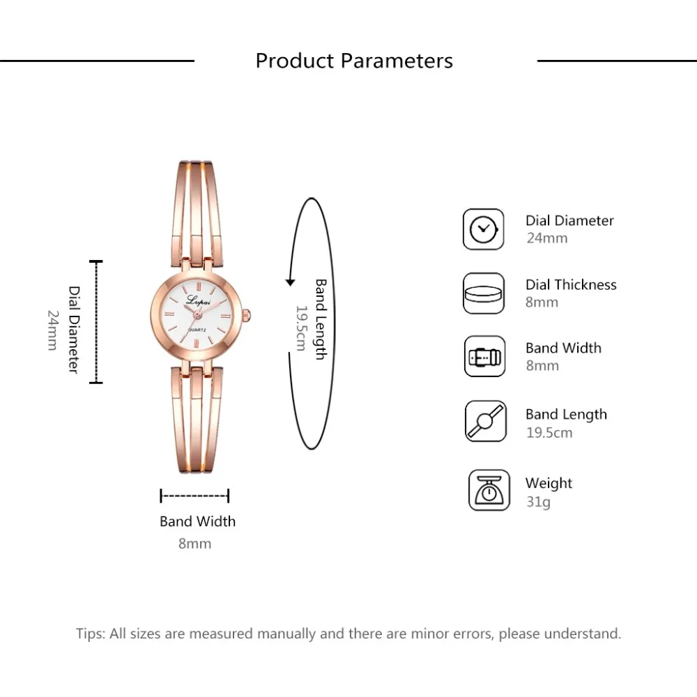 Lvpai Брендовые женские часы-браслет роскошные часы из розового золота женские модные повседневные Кварцевые часы Женские часы reloj mujer