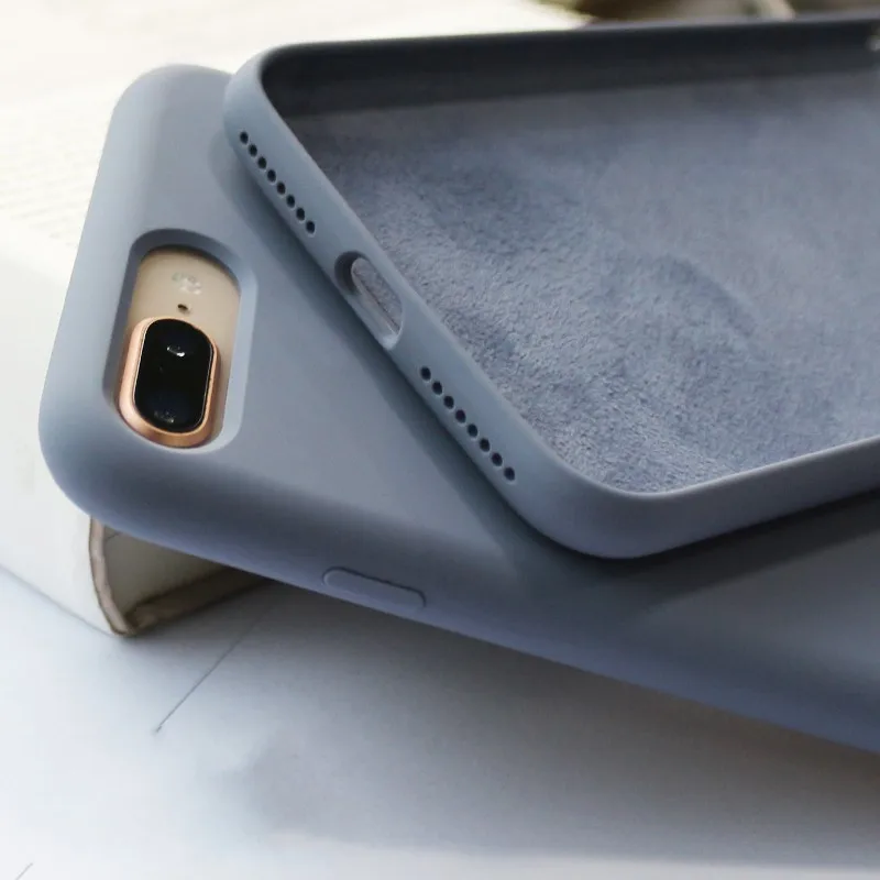 Силиконовый чехол для iPhone 12 6S 7 8 Plus X XS XR 11 Pro Max Мягкий ТПУ жидкий Оригинальный