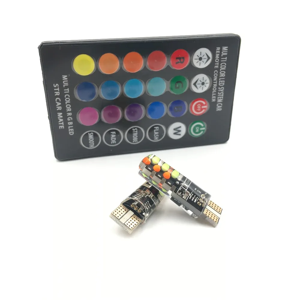 Универсальный автомобильный Led W5W T10 RGB COB 12 SMD габаритный светильник s красочный