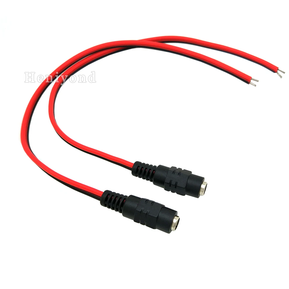 10pcs/Lot, 25cm 2.1*5.5mm DC Power female Cable Pigtail Plug Adapter Tail Extension For CCTV Cameras 12V