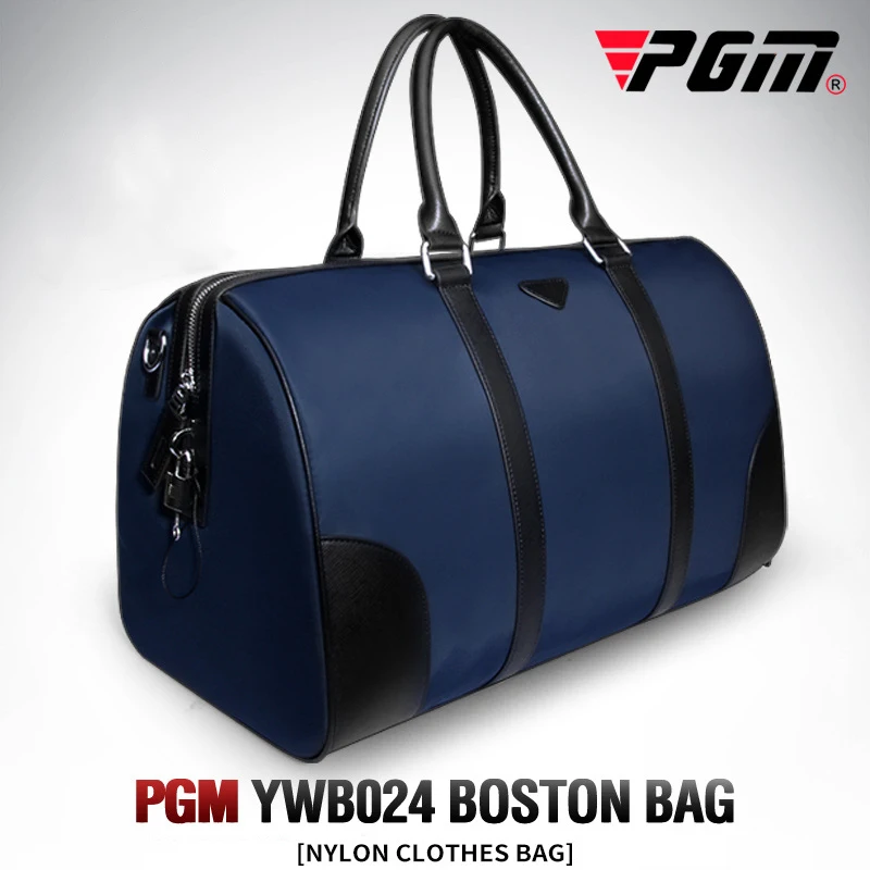 Pgm 35l ملابس الغولف حقيبة محمولة للماء النايلون جلد طبيعي أعلى جودة أحذية الجولف كيس طبقة مزدوجة الرياضية حقيبة يد