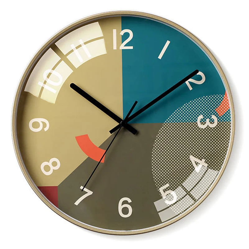 

European Fashion Mirror Face Wall Clock 30x30x4.5cm 800g Modern Living Study Room Clock Home Decoration Accessory Digital Clock