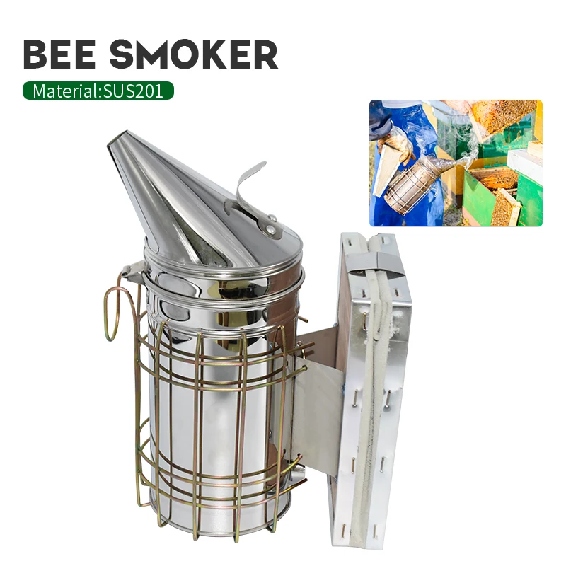 

Manual Bee Smoker Transmitter Kit Bee Smoke Hive Sprayer Beehive Equipment Beekeeping Tools With Heat Shield Protection