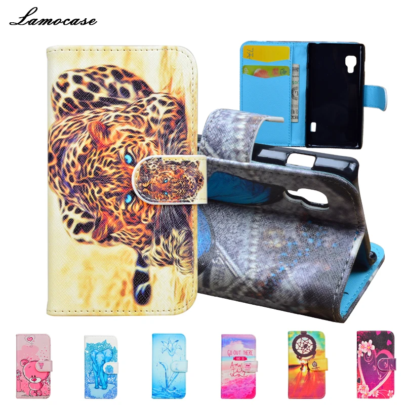 Cute Printing PU leather hard Case for LG Optimus L5 II 2 E450 E455 E460 Cover Wallet Phone Cases with Stand and Card Holder | Мобильные
