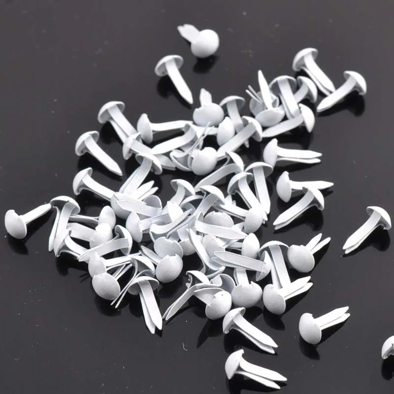 300pcs 5x10mm Mixed Round Metal Brads for Scrapbooking and Shoe Decoration