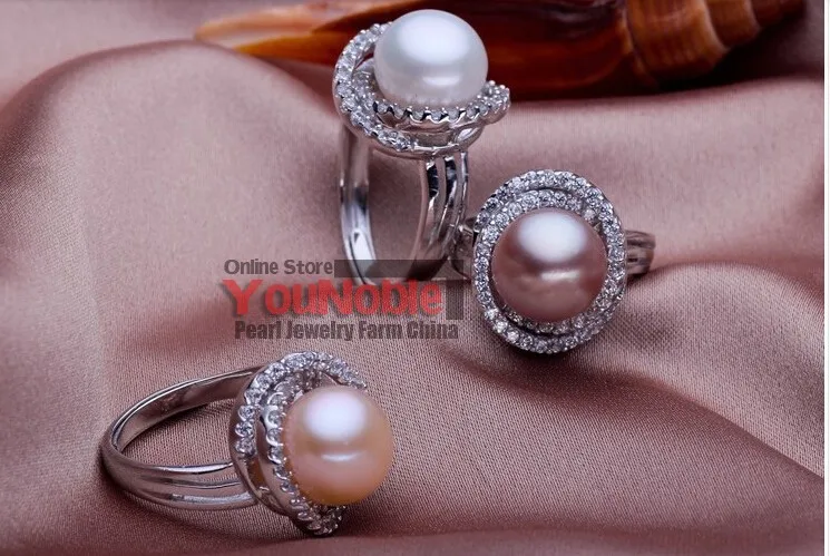 Пресноводные кольца с крупными жемчужинами для женщин, серебро 925, обручальное кольцо для девушек, регулируемые ювелирные изделия для девушек, обручальное кольцо белого цвета, высокое качество, подарок