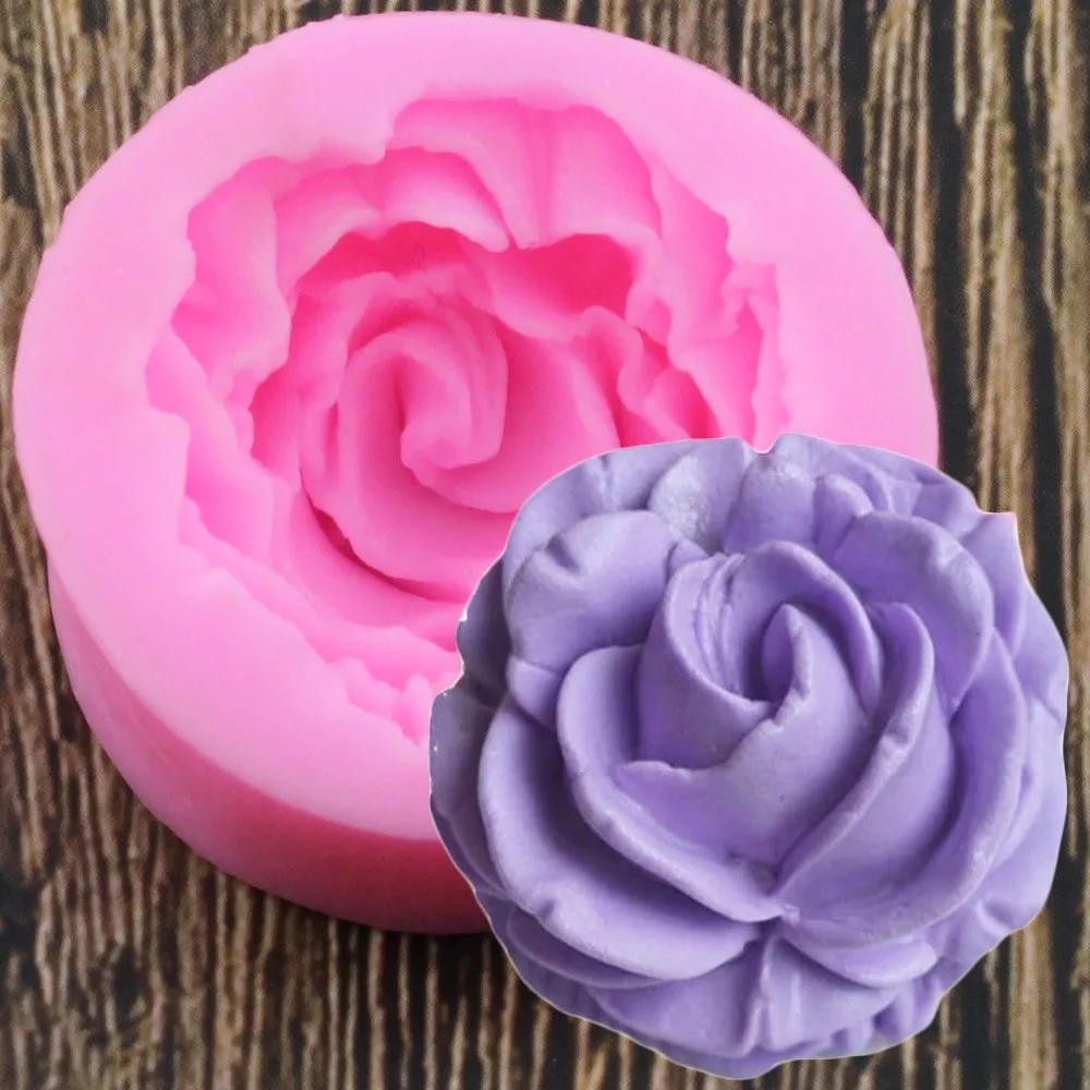 

3D Rose Flower Silicone Mold Fondant Gift Decorating Chocolate Cookie Soap Fimo Polymer Clay Resin Baking Molds