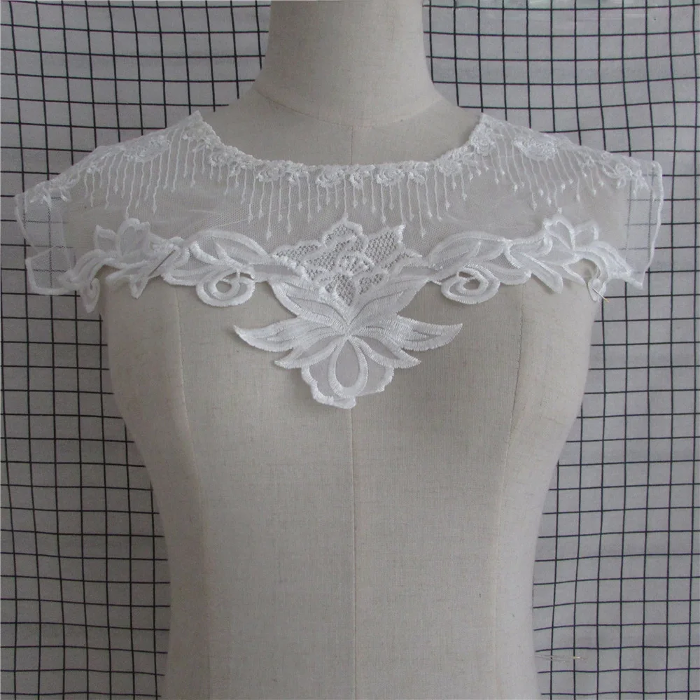 fashion style 1pc white Apparel Sewing Fabric Lace Collar Beautiful