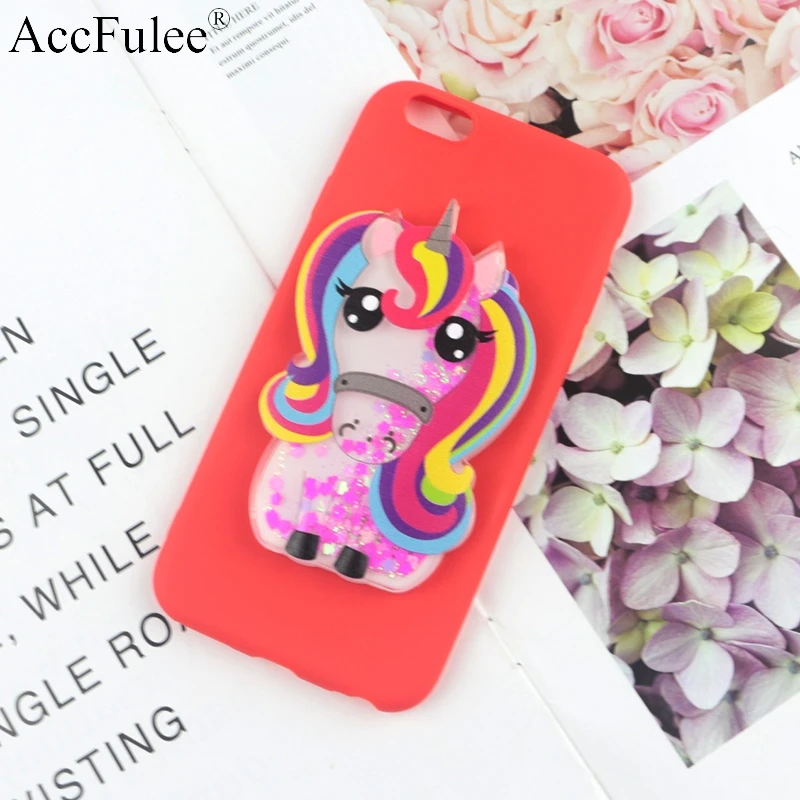 Bling Cute Horse Case for Samsung Galaxy J1 mini Ace J2 Prime J3 J5 J7 Dynamic Glitter Liquid Horse Soft TPU Cover - Цвет: 3D RoseHorse Red