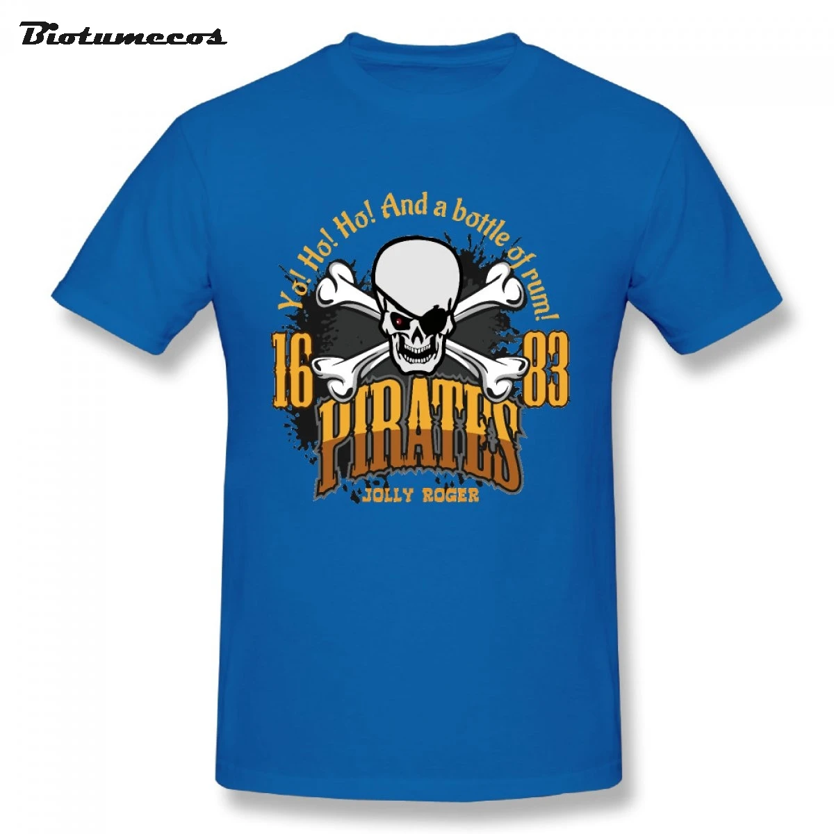Summer Men Tshirt Pirates Jolly Roger And A Bottle Of Rum Skull Pirates