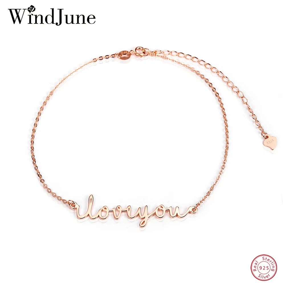 WindJune 925 Sterling Silver Personalized Name Bracelet Women Bracelets & Bangles Custom Name Bracelet Jewelry Gift Dropshipping (2)