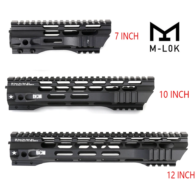 7 10 12 дюймов AEG M4 M16 AR15 свободный поплавок M-Lock Четырехугольная перекладина, накладка Picatinny Rail с алюминиевой бочкой гайка для охоты