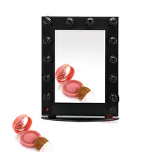 Черное или серебряное голливудское алюминиевое зеркало для салона с подсветкой, косметическое зеркало с подсветкой отправлено AliExpress стандартной доставкой