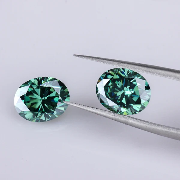 Прошел Алмазный тестер зеленого цвета 5*7 мм овальной формы Moissanite Свободный
