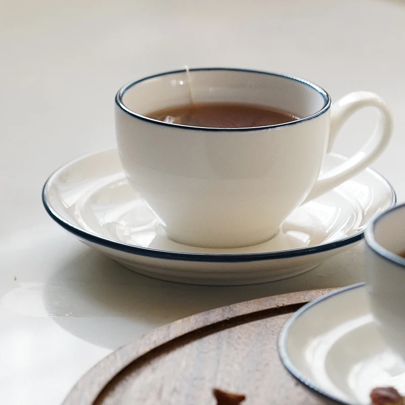 Керамическая черная чашка с блюдце 215 мл|cup with|tea cupmilk mug |