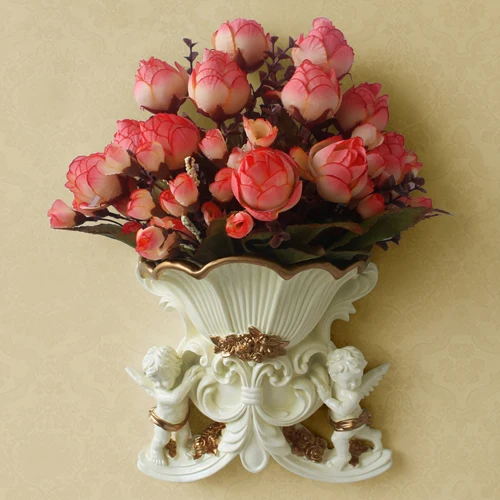 Декоративные вазы из смолы для дома, креативная настенная ваза в Европейском стиле, свадебное украшение для дома, Настольная ваза для цветов для гостиной - Цвет: YH0048A -5