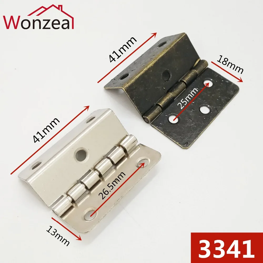 

4pcs/Lot Length 41mm Iron Vintage Antique Carbinet Drawer Hinge Wooden Furniture Jewelry Gift Box Brass Hinge Furniture Hinge