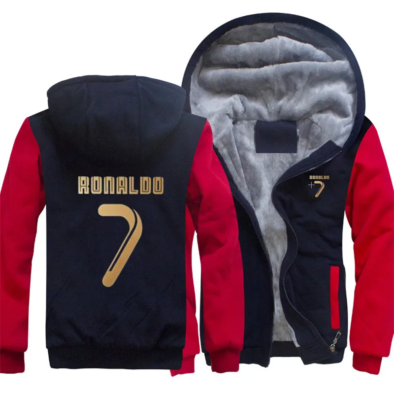 2019  new men's hoodie CR7 Cristiano Ronaldo men's design men's jacket thick wool zipper shirt US size