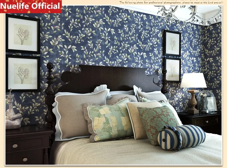 Американский кантри синий маленький цветочный узор сад нетканые обои для свадебной комнаты спальни гостиной фоновые обои для магазина