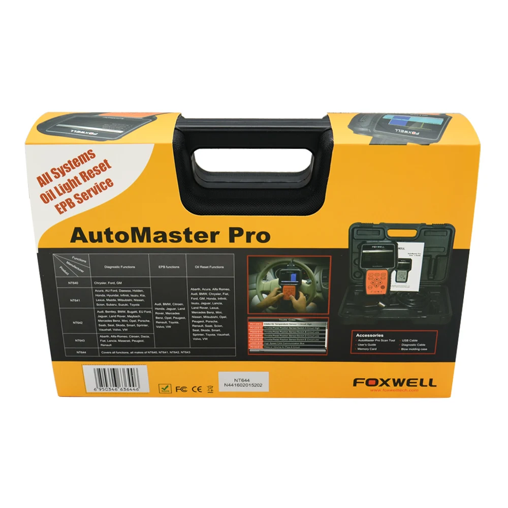 Foxwell NT644 AutoMaster Pro All Makes Full Systems+ EPB+ Oil Service Scanner 100% Original Foxwell NT644 free shipping