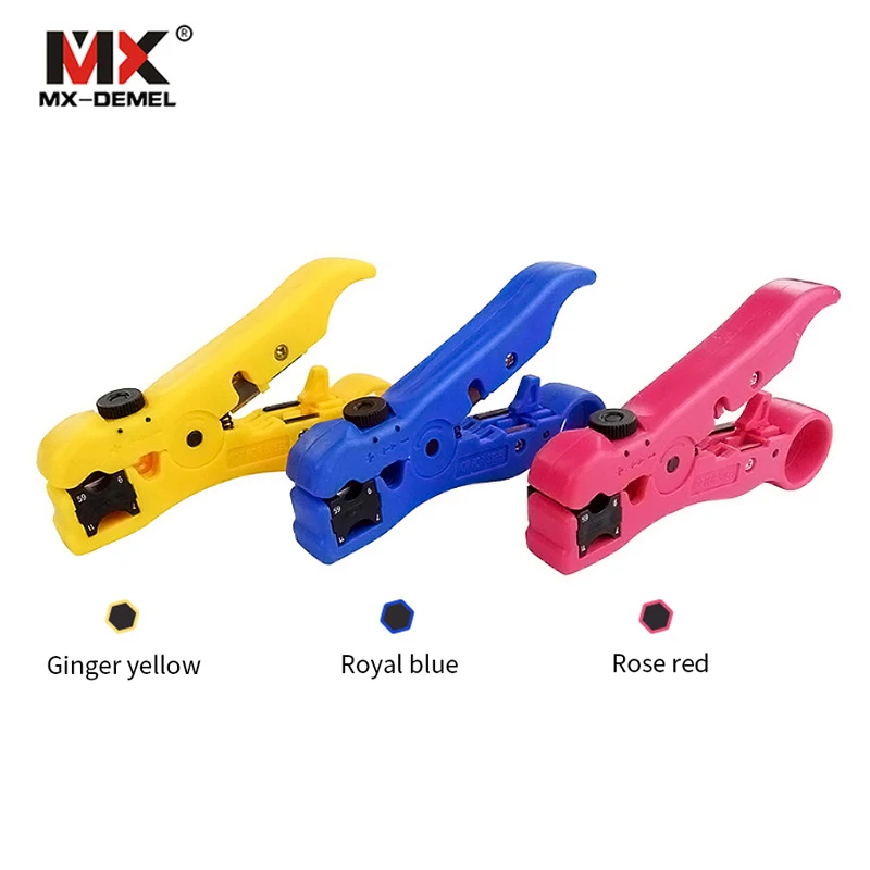 MX-DEMEL Automatic Cable Wire Stripper Electric Stripping Tools for UTPSTP RG59 RG6 RG7 RG11 Multi-functional Cutter Striper (4)