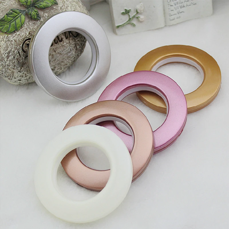 

High quality 5 colors decoration curtain accessories plastic rings eyelets for curtains