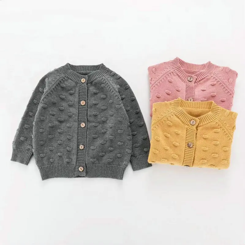 Детский свитер для девочек от 1 до 4 лет, осенне-зимний кардиган с длинными рукавами для маленьких мальчиков и девочек, одежда хлопковая трикотажная куртка, свитера