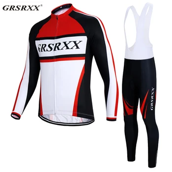 

GRSRXX 2020 Pro Winter Thermal Fleece Cycling Jersey Set MTB Bicycle Cycling Clothes Wear Keep Warm Bike Cycling Clothing Suit