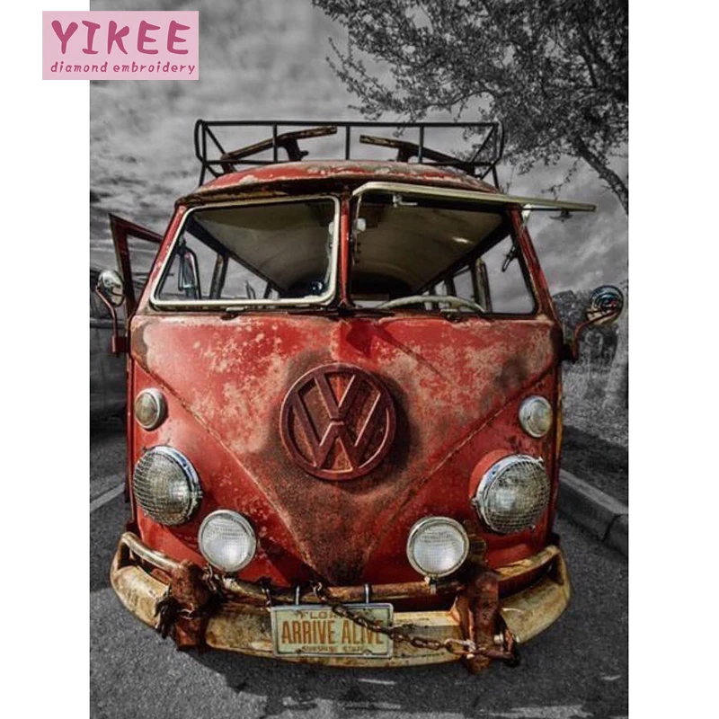 5d алмазная картина квадратная полная diy алмаз vw автобус 3d | Дом и сад