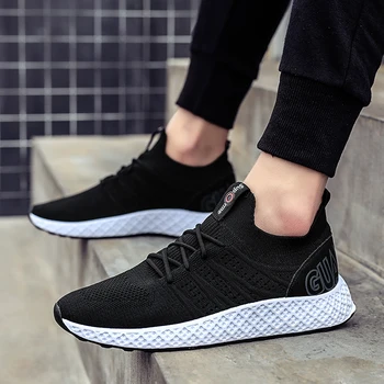 

New Knit Casual Sports Shoes Trend Breathable Men's Shoes Running Shoes