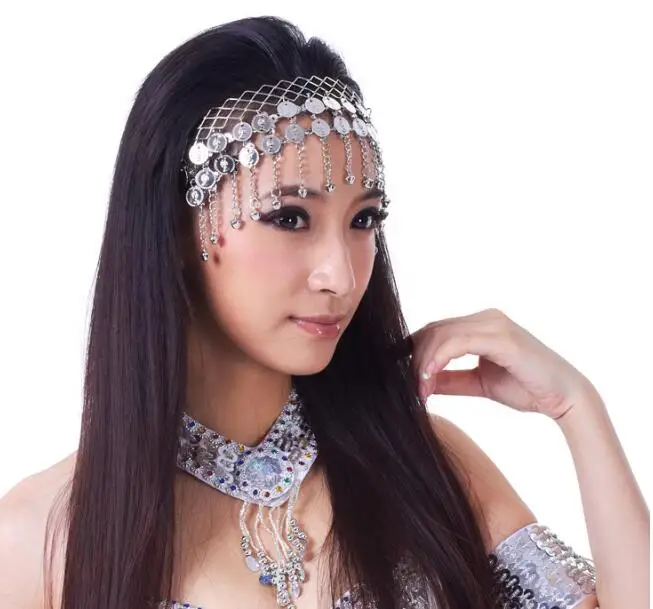 Женское племенное индийское украшение на голову для танцев цыганские украшения Золотые зажимы для монет украшение для волос