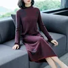 2022 New Women Sweater Dress Fashion Vintage Plus Size Loose Knitting Dresses Female Long Sleeve O-neck Women Dress S-3XL ► Photo 3/6