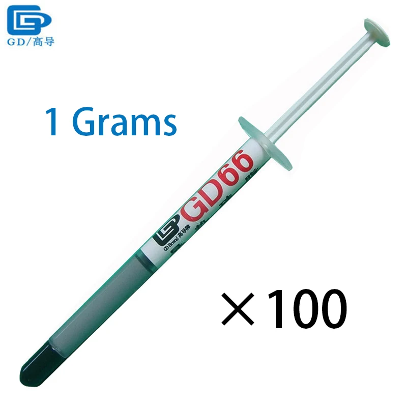 

GD66 Thermal Conductive Grease Paste Silicone Plaster Heatsink Compound 100 Pieces Net Weight 1 Gram Silver For GPU PS4 CPU SY1